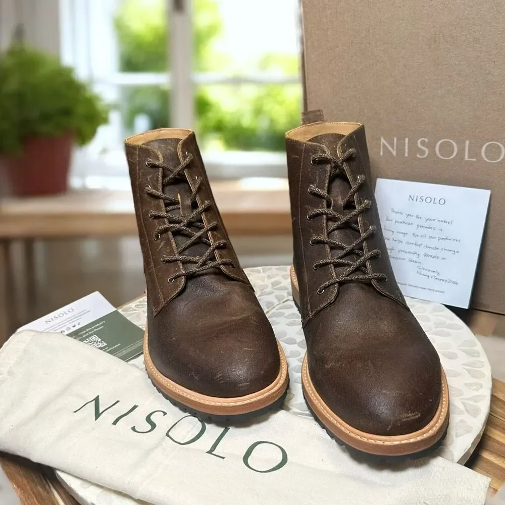 Nisolo $300 All-Weather Martin Andres Boot Waxed Leather Goodyear Welt Mens 11
